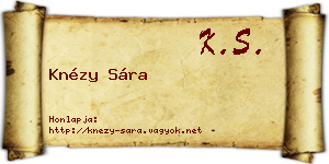 Knézy Sára névjegykártya