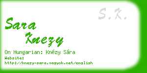 sara knezy business card